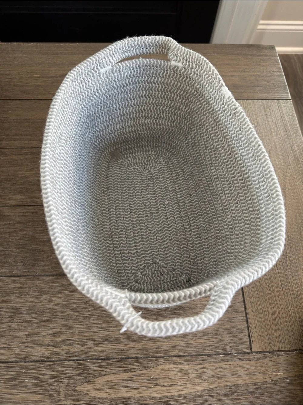 Woven Rope Storage Basket in Light Gray - Stylish Home Organizer